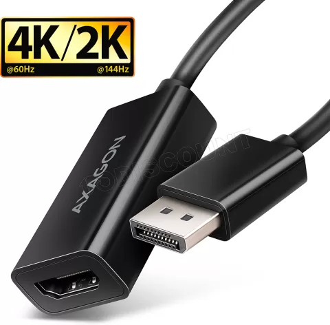 Photo de Câble adaptateur Axagon RVD-HI20N DisplayPort 1.2 mâle vers HDMI 2.0 femelle (Type A) 15cm (Noir)