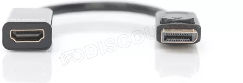 Photo de Câble adaptateur Digitus DisplayPort mâle 1.1 vers HDMI femelle (Type A) 15cm (Noir)