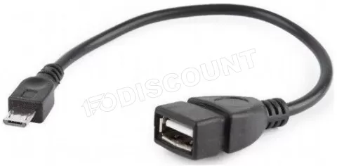 Photo de Cable adaptateur Gembird USB 2.0 OTG vers port Micro USB 15cm