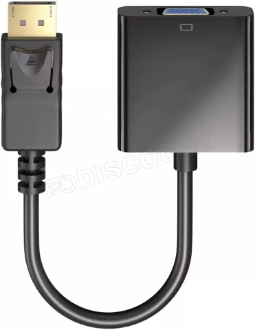 Photo de Câble Adaptateur Goobay DisplayPort mâle 1.1 vers VGA femelle (D-sub DE-15) 15cm (Noir)