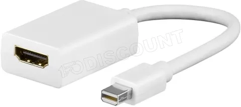 Photo de Câble adaptateur Goobay Mini DisplayPort mâle 1.1 vers HDMI femelle (Type A) 10cm (Blanc)