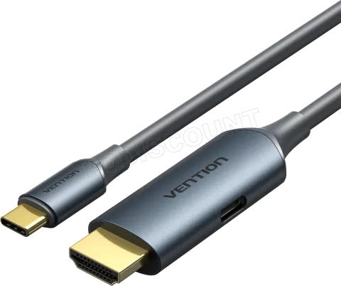 Photo de Cable Adaptateur HDMI 4K mâle Vention vers USB-C 1.5m (Gris)
