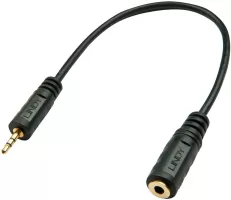 Photo de Cable Adaptateur Lindy Jack 3,5mm F vers Jack 2,5mm M 20cm (Noir)