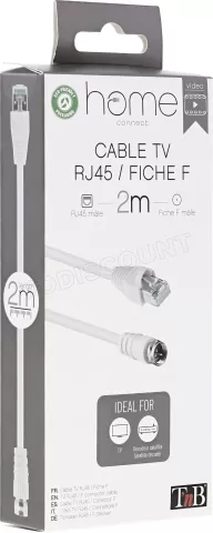 Photo de Câble antenne Coaxial-F T'nB vers RJ 45 2m M/M (Blanc)