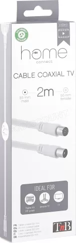 Photo de Câble antenne coaxial T'nB 2m M/F (Blanc)