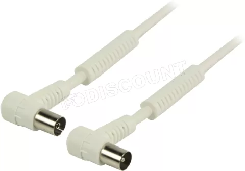 Photo de Cable antenne TV coudé 90° 25m M/F (Blanc)