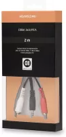 Photo de Cable audio D2 Diffusion Jack 3,5mm vers 2x RCA 2m M/M (Noir)