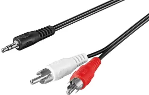 Photo de Câble Audio Goobay Jack 3"1/2 vers 2x RCA 1,50m (Noir)