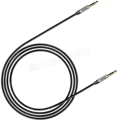 Photo de Cable audio Jack 3,5mm Baseus Yiven M30 M/M 1m (Noir/Argent)