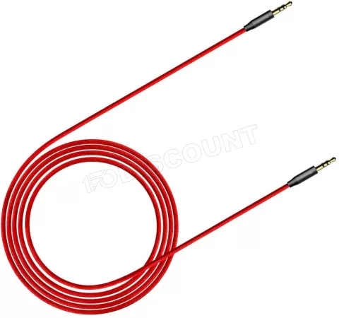 Photo de Cable audio Jack 3,5mm Baseus Yiven M30 M/M 1m (Noir/Rouge)