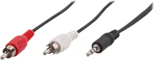 Photo de Cable audio T'nB Jack 3,5mm vers 2x RCA 1,2m (Noir)