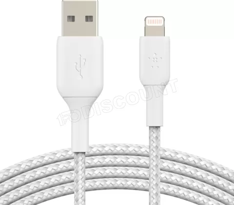 Photo de Câble Belkin BoostCharge USB-A vers Lightning 1m M/M (Blanc)