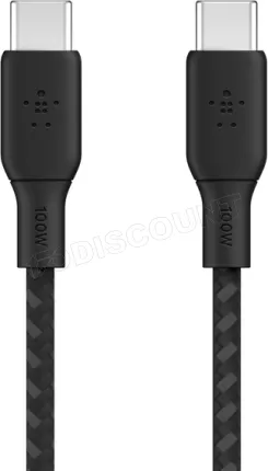 Photo de Câble Belkin BoostCharge USB-C 3m M/M 100W (Noir)