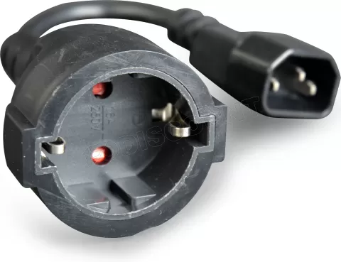 Photo de Câble d'alimentation CableXpert CEE 7/7 F vers C14 (prise schuko) 15cm F/M (Noir)