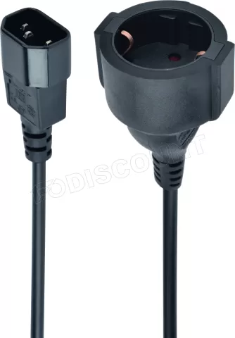 Photo de Câble d'alimentation CableXpert CEE 7/7 F vers C14 (prise schuko) 15cm F/M (Noir)