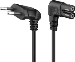 Photo de Cable d'Alimentation Goobay Bipolaire Coudé 1,5m (Noir)