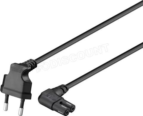 Photo de Cable d'Alimentation Goobay Bipolaire Coudé 1,5m (Noir)