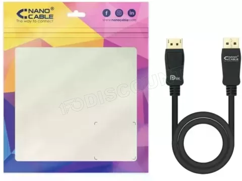 Photo de Câble DisplayPort 1.2 Nanocable 1m M/M (Noir)