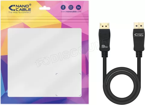 Photo de Câble DisplayPort 1.4 Nanocable 0.5m M/M (Noir)