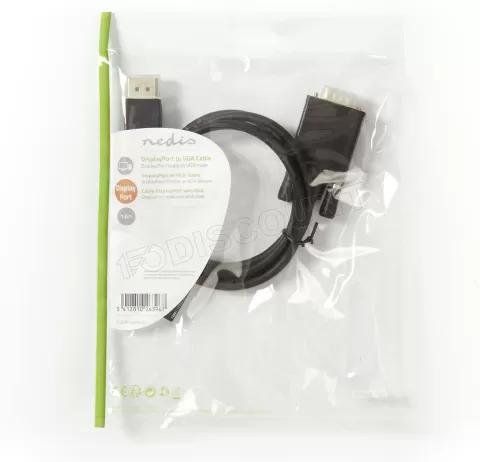 Photo de Câble DisplayPort Nedis vers VGA MM 1m (Noir)