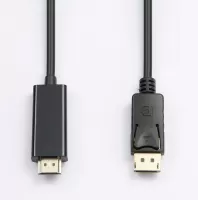 Photo de Cable DisplayPort vers HDMI D2 Diffusion 2m M/M Systeme verrouillage (Noir)