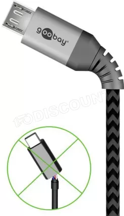 Photo de Cable Goobay USB 2.0 vers Micro USB 1m (Gris)