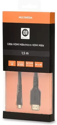 Photo de Cable HDMI 1.4 D2 Diffusion vers Micro HDMI 1,50m M/M (Noir)