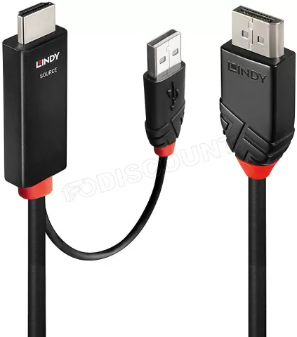 Photo de Câble HDMI Lindy vers DisplayPort 3m M/M (Noir)