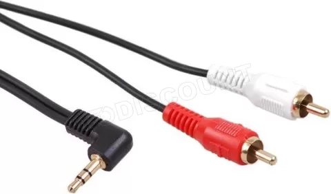 Photo de Cable Jack 3,5mm Maclean vers 2xRCA 10m MM (Noir)