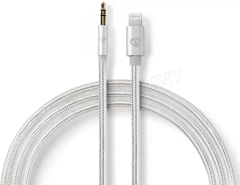 Photo de Cable Lightning Nedis vers Jack audio 3,5mm M/M 1m (Argent)