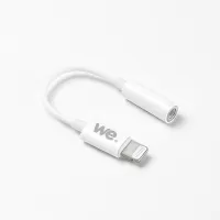 Photo de Cable Lightning We vers Jack audio 3,5mm M/F 15cm (Blanc)