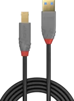 Photo de Cable Lindy Anthra Line USB 3.2 A/B M/M 1m (Gris)