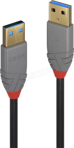 Photo de Cable Lindy Anthra Line USB 3.2 vers USB-A M/M 2m (Gris)