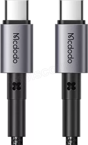 Photo de Câble Mcdodo USB-C 1m M/M 65W (Gris/Noir)