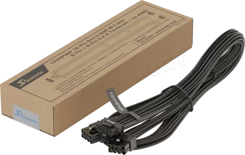 Photo de Cable modulaire Seasonic 12VHPWR - 1x PCIe 12+4 pins vers 2x 8 pins (Noir)