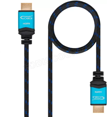 Photo de Câble Nanocable HDMI 2.0 M/M 10m (Noir/Bleu)