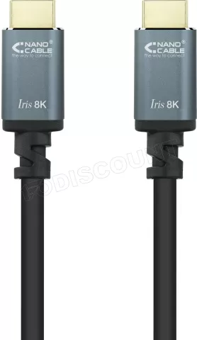 Photo de Câble Nanocable Iris 8K HDMI 2.1 M/M 3m (Noir/Gris)