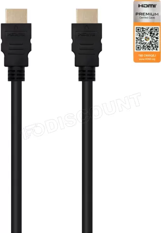 Photo de Câble Nanocable Premium HDMI 2.0 M/M 3m (Noir)