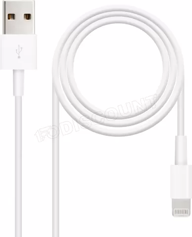 Photo de Câble Nanocable USB-A - Lightning M/M 2m (Blanc)