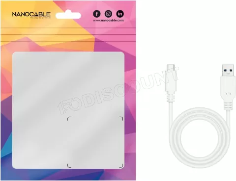 Photo de Câble Nanocable USB-A/C 2.0 M/M 2m (Blanc)