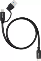 Photo de Cable Nanocable USB-A/USB-C vers USB-C M/M 0.5m (Noir)