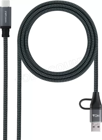 Photo de Cable Nanocable USB-A/USB-C vers USB-C M/M 1.5m (Noir)