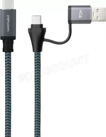 Photo de Cable Nanocable USB-A/USB-C vers USB-C M/M 1.5m (Noir)