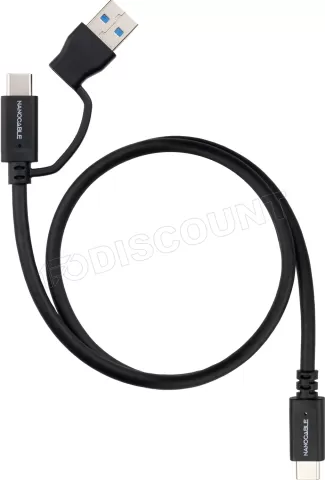 Photo de Cable Nanocable USB-A/USB-C vers USB-C M/M 2m (Noir)