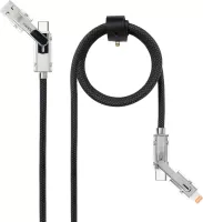 Photo de Cable Nanocable USB-A/USB-C vers USB-C/Lightning M/M 2m (Noir/Gris)