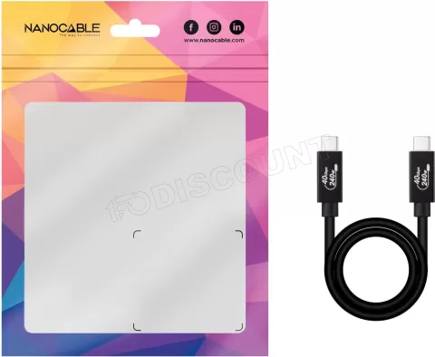 Photo de Câble Nanocable USB-C 4 M/M 1,8m 240W (Noir)