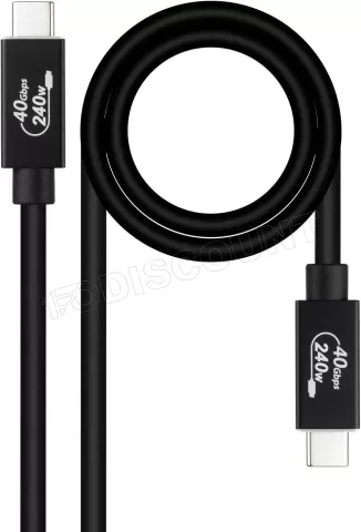 Photo de Câble Nanocable USB-C 4 M/M 1m 240W (Noir)