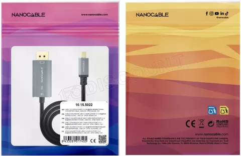 Photo de Cable Nanocable USB-C vers HDMI M/M 2m (Noir)