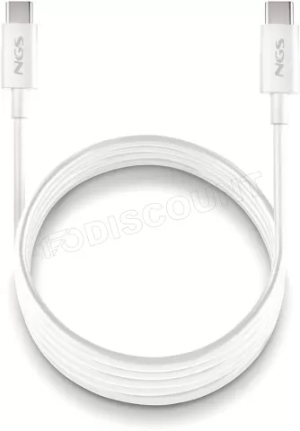 Photo de Cable NGS Zyro USB-C M/M 1m 60W (Blanc)