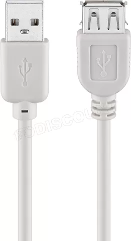 Photo de Cable USB 2.0 Goobay 5m M/F (rallonge) (Gris)